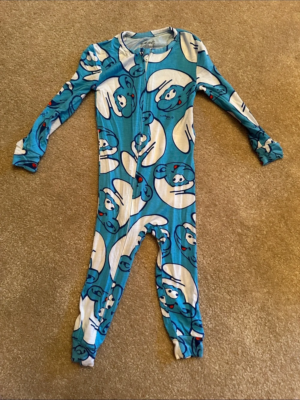 Blue Smurf Print Kids/Baby Pajamas